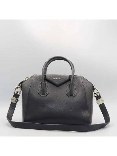 BB05117012 Black color goat skin Antigona small silver logo tote bag shoulder strap 2WAY - GIVENCHY - BALAAN 2