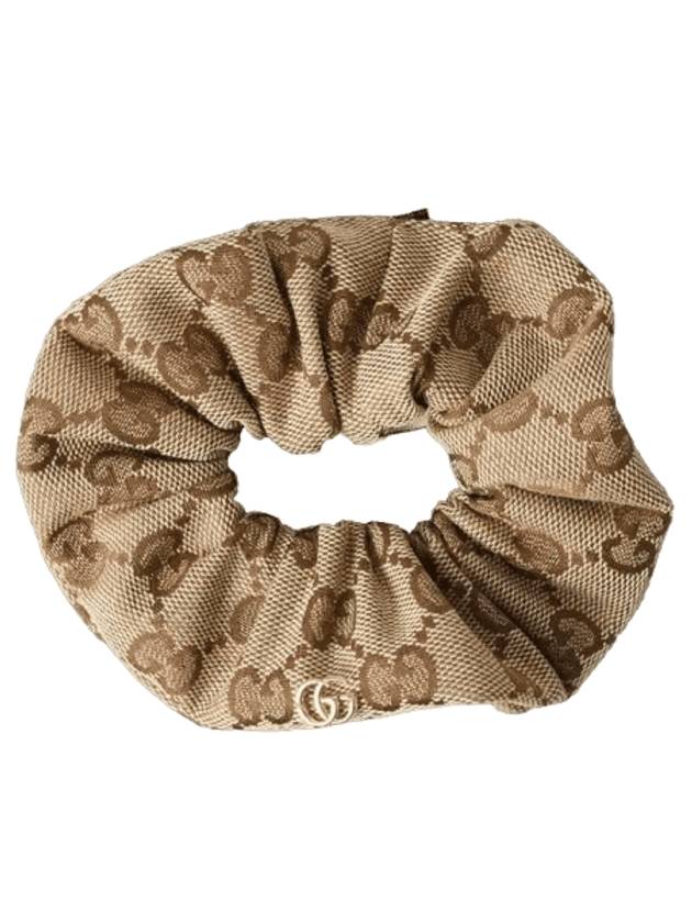 GG Logo Plaque Canvas Scrunchie Beige - GUCCI - BALAAN 1