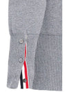 Milano Stitch 4 Bar Classic V Neck Fine Merino Wool Cardigan Grey - THOM BROWNE - BALAAN 6