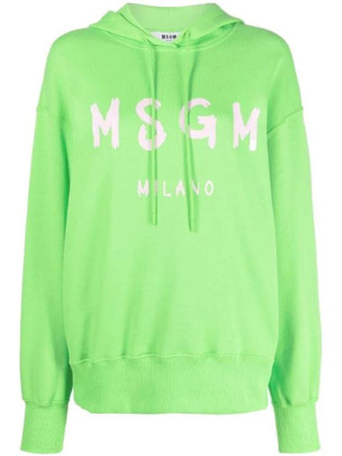 Milano Brushed Logo Hoodie Green - MSGM - BALAAN 1