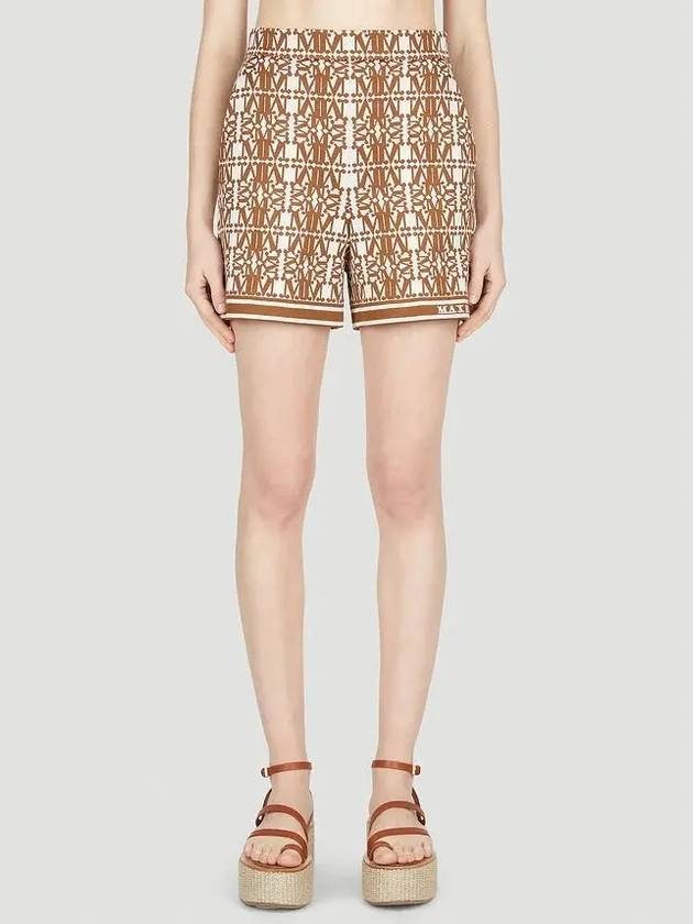 Anagni Logo Graphic Shorts Brown - MAX MARA - BALAAN 3