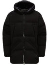 1C00027 57843 999 WASHIBA Back Logo Hooded Down Jumper Black Men's Jacket TR - MONCLER - BALAAN 1