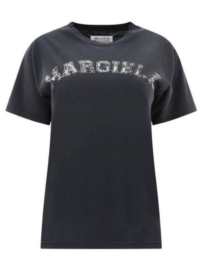 Logo Print Cotton Short Sleeve T-Shirt Black - MAISON MARGIELA - BALAAN 2