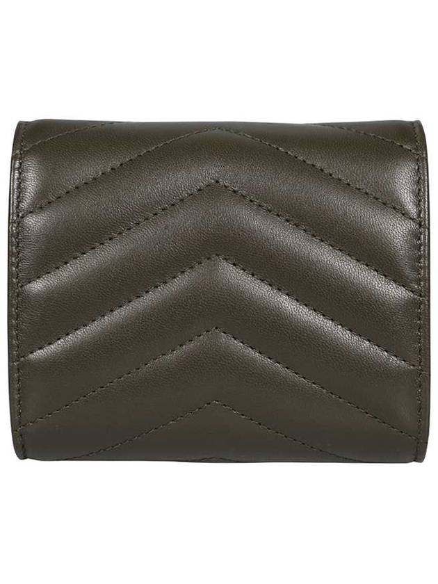 Monogram Multi-Fold Half Wallet Green - SAINT LAURENT - BALAAN 3