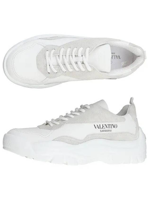 Gum Boy Leather Suede Low Top Sneakers White - VALENTINO - BALAAN 2