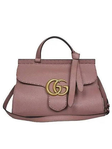 421890 Antique Rose GG Marmont Gold Logo Tote Bag Shoulder Strap 2WAY - GUCCI - BALAAN 1