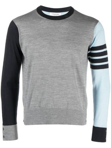 Classic 4 Bar Merino Wool Knit Top Grey - THOM BROWNE - BALAAN 1