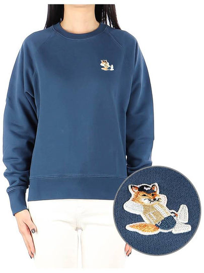 Dressed Fox Patch Sweatshirt Blue Denim - MAISON KITSUNE - BALAAN 2