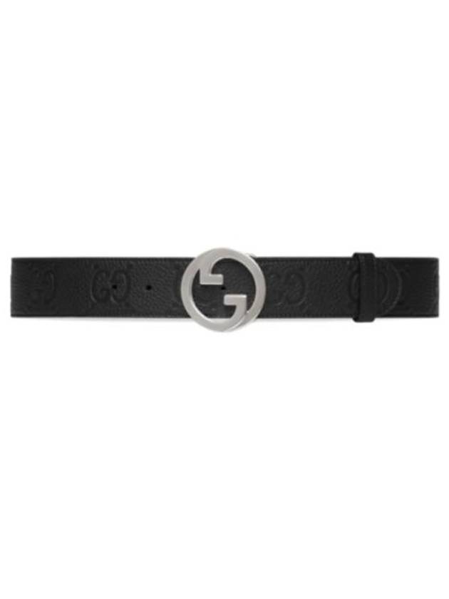 Blondie Wide Leather Belt Black - GUCCI - BALAAN 7