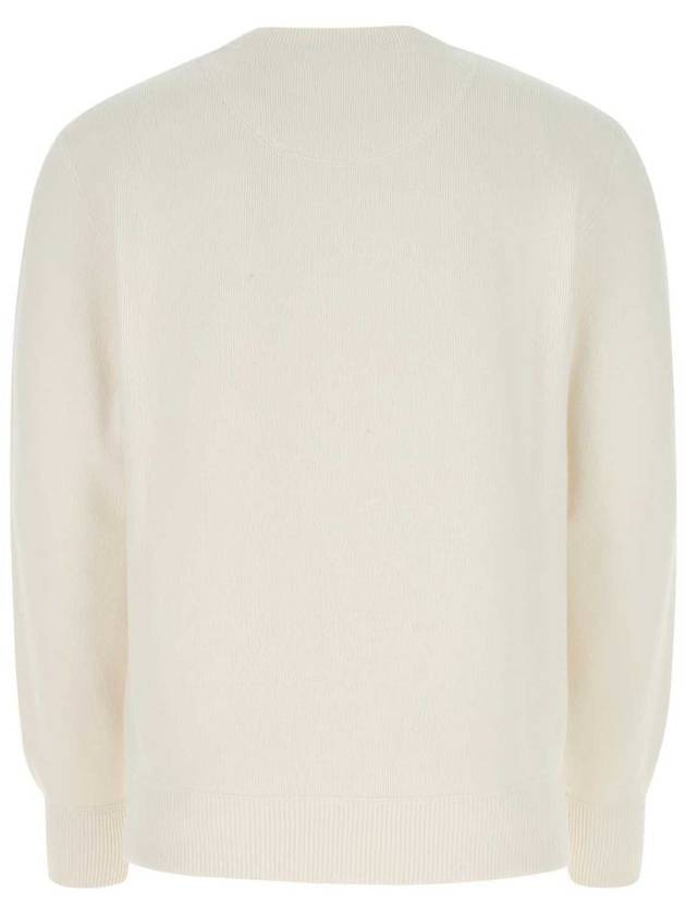 triangle logo round neck knit top beige - PRADA - BALAAN 3