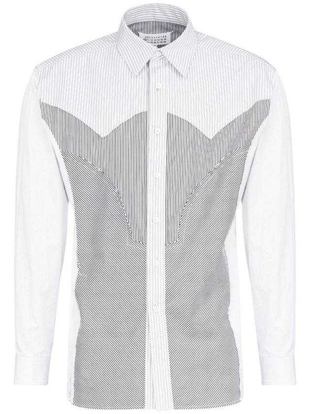 Striped Patchwork Long-Sleeved Shirt - MAISON MARGIELA - BALAAN 2