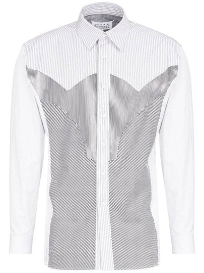 Striped Patchwork Long-Sleeved Shirt - MAISON MARGIELA - BALAAN 2