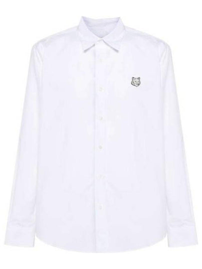 Fox Patch Cotton Long Sleeve Shirt White - MAISON KITSUNE - BALAAN 2