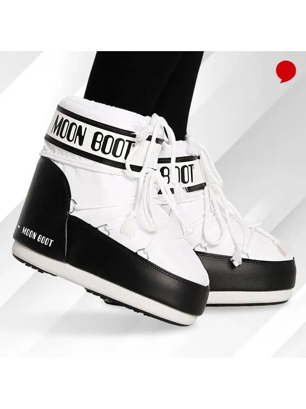 Icon Low Nylon Winter Boots Black White - MOON BOOT - BALAAN 11