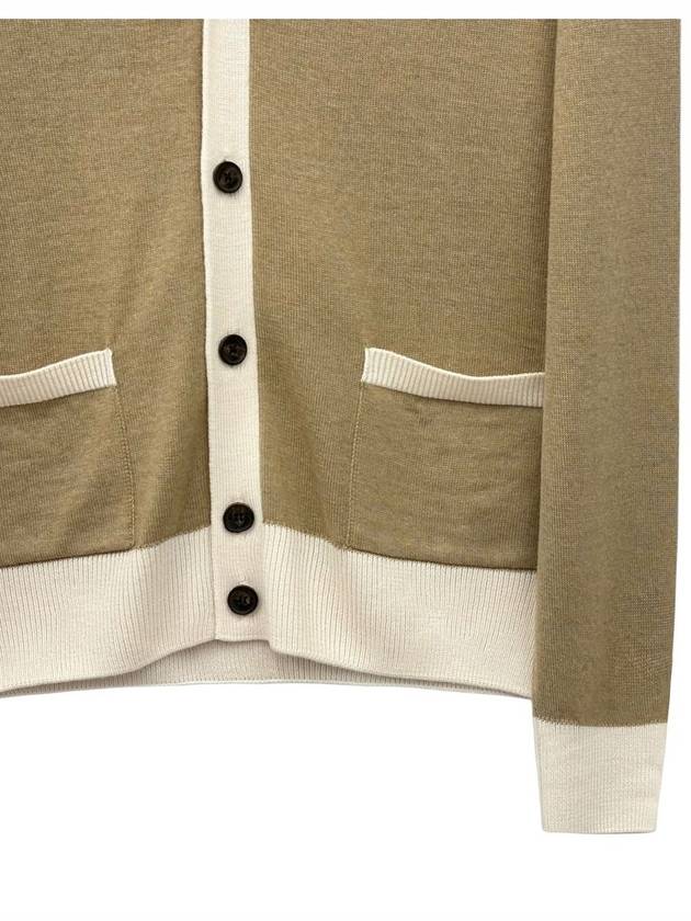 Baby Fox Bicolor Classic Cardigan Beige - MAISON KITSUNE - BALAAN 6