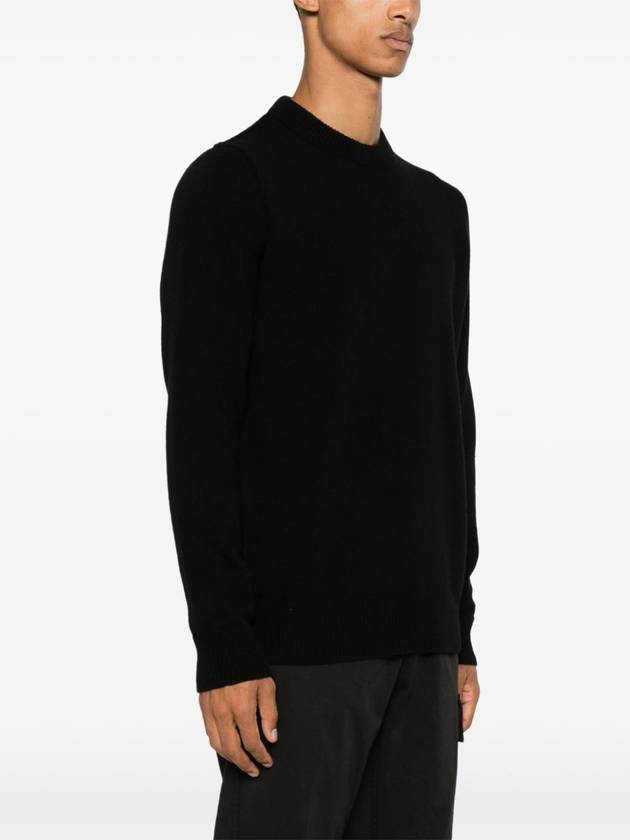 Compass Badge Wool Knit Top Black - STONE ISLAND - BALAAN 5