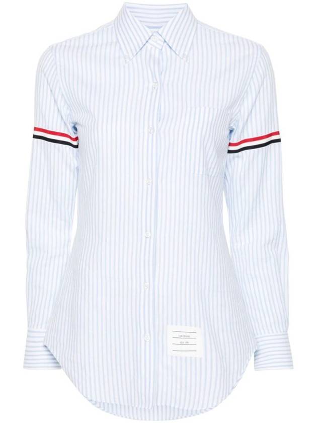 Striped Classic Cotton Shirt Blue - THOM BROWNE - BALAAN 1