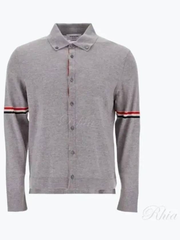 Merino Wool Armband Long Sleeve Shirt Grey - THOM BROWNE - BALAAN 2