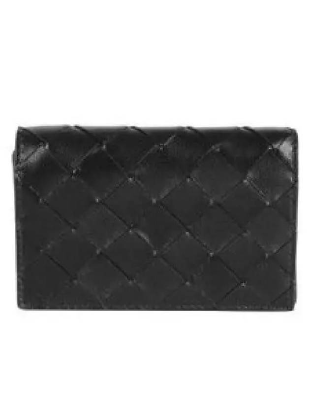 Intrecciato Flap Business Card Wallet Black - BOTTEGA VENETA - BALAAN 2