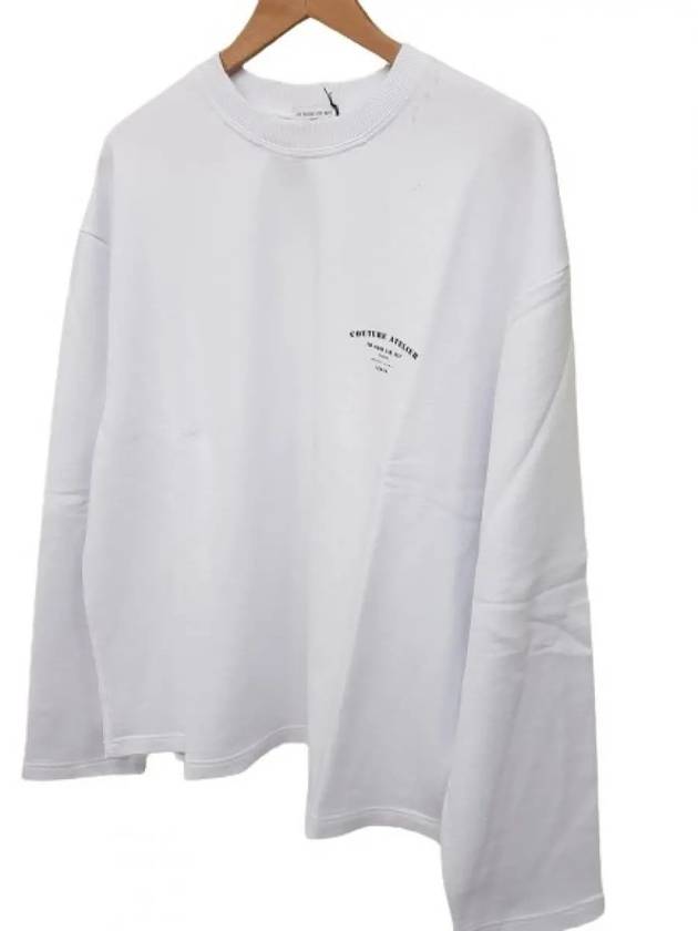 NUS19214 001 Back Logo Sweatshirt White - IH NOM UH NIT - BALAAN 3