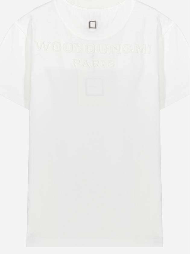 Luminous back logo women s short sleeved t shirt white M241TS09715W - WOOYOUNGMI - BALAAN 5