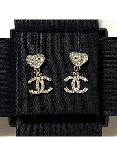 CC Logo Crystal Pendant Earrings Gold - CHANEL - BALAAN 2