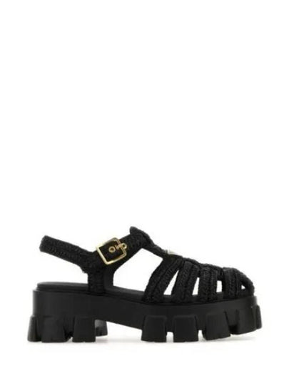 Monolith Crochet Cage Sandals Black - PRADA - BALAAN 2