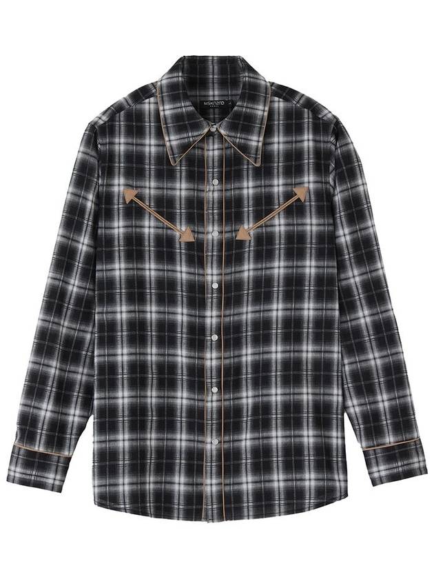 Western Ombre Check Shirt Black - MSKN2ND - BALAAN 3