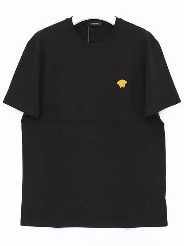 Medusa Embroidery Cotton Short Sleeve T-shirt Black - VERSACE - BALAAN 2