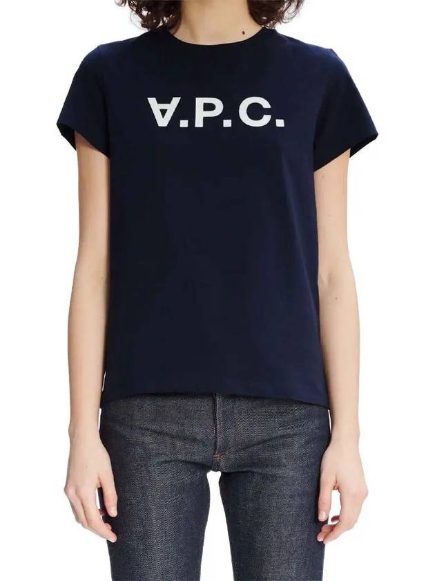 VPC Logo Organic Cotton Short Sleeve T-Shirt Navy - A.P.C. - BALAAN 3