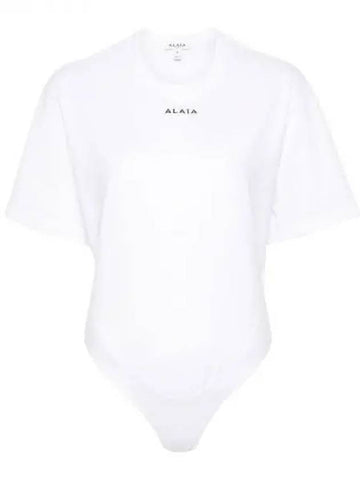 Fluid Cotton Jersey T Shirt Bodysuit 271519 - ALAIA - BALAAN 1