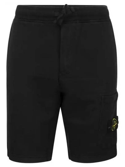 Fleece Bermuda Shorts Black - STONE ISLAND - BALAAN 2