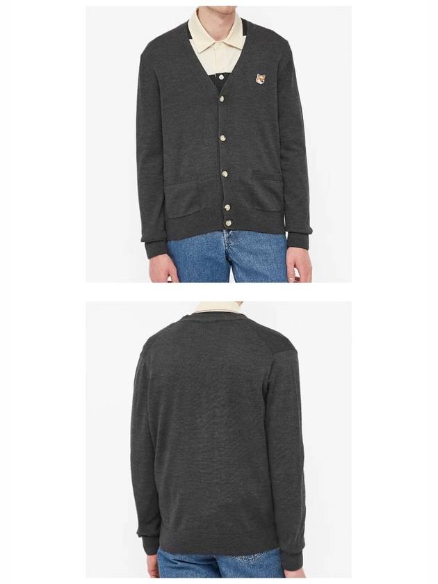 Fox Head Patch Classic Cardigan Anthracite - MAISON KITSUNE - BALAAN 6