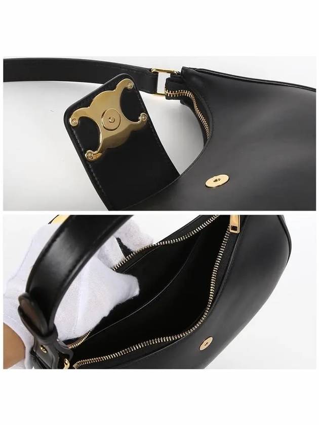 Ava Triomphe Smooth Calfskin Shoulder Bag Black - CELINE - BALAAN 7