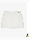 Wrap Denim A-Line Skirt White - GANNI - BALAAN 2