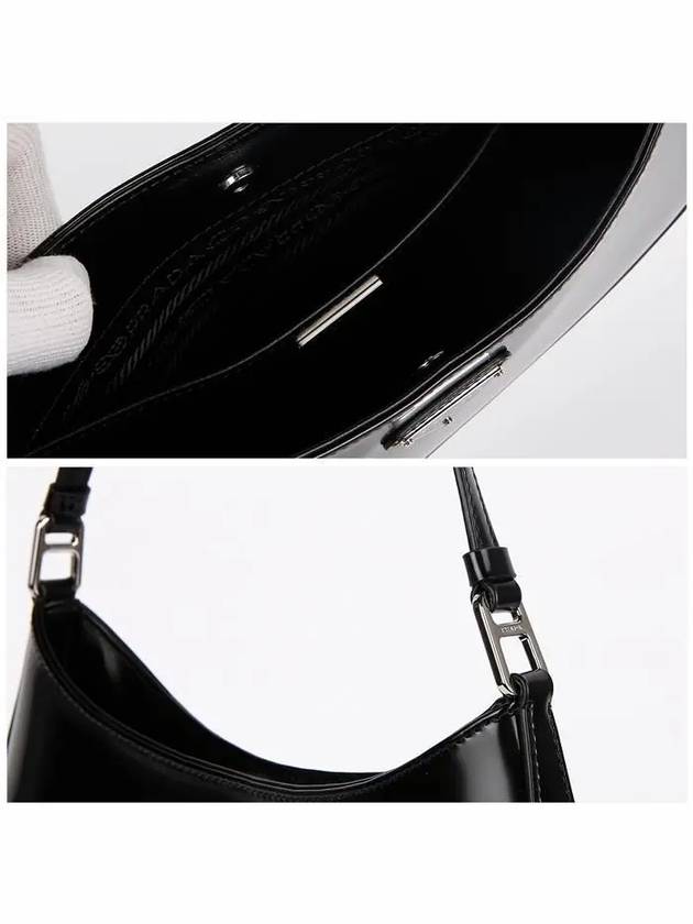 Cleo Brushed Leather Shoulder Bag Black - PRADA - BALAAN 6