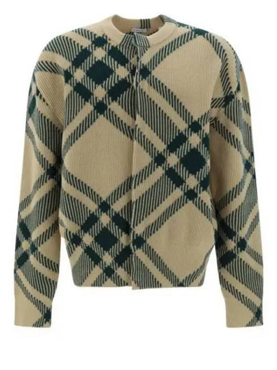 Check Pattern Intarsia Knit Cardigan Green - BURBERRY - BALAAN 2