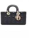 Women s Dior Christian M0540ONGE M900 Black Cannage Lambskin Gold LADY D JOY Dejoy Medium 2WAY gt bag Gangbuk used luxury goods - DIOR - BALAAN 1