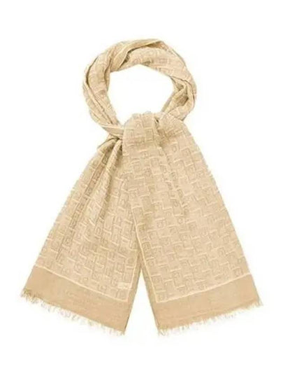 Gancini Monogram Print Stole Scarf Beige - SALVATORE FERRAGAMO - BALAAN 2