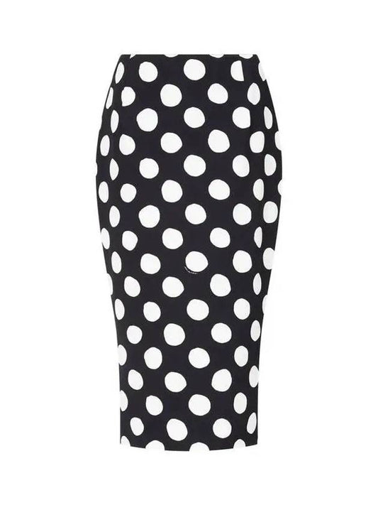 Big dot pattern stretch skirt black - MARNI - BALAAN 1