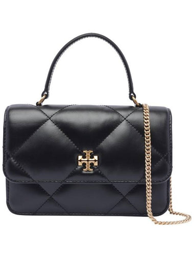 Mini Kira Diamond Quilt Top-Handle Chain Long Wallet Black - TORY BURCH - BALAAN 1