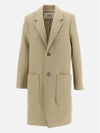 Two Button Wool Single Coat Champagne - AMI - BALAAN 3