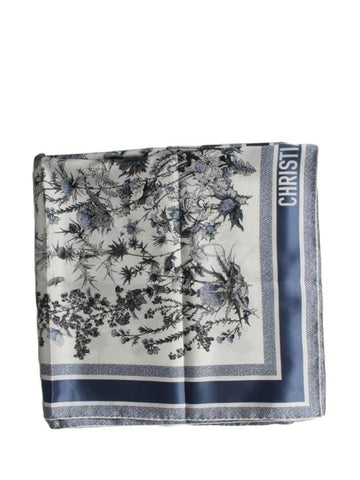 Chardons 90 Square Silk Muffler Blue - DIOR - BALAAN 1