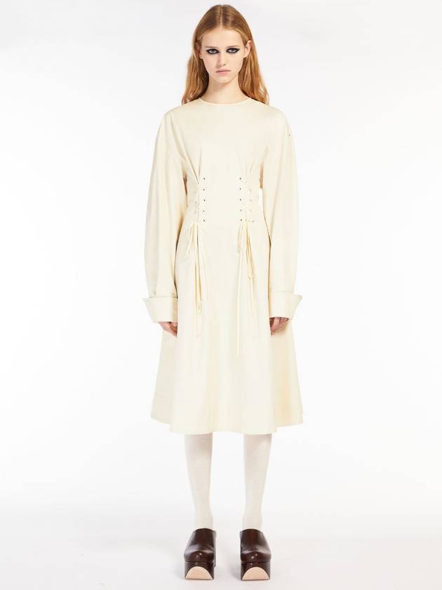 Pleiadi Cotton Long Dress Cream - MAX MARA SPORTMAX - BALAAN 3