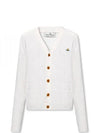 ORB Logo V-Neck Cardigan Cream - VIVIENNE WESTWOOD - BALAAN 2