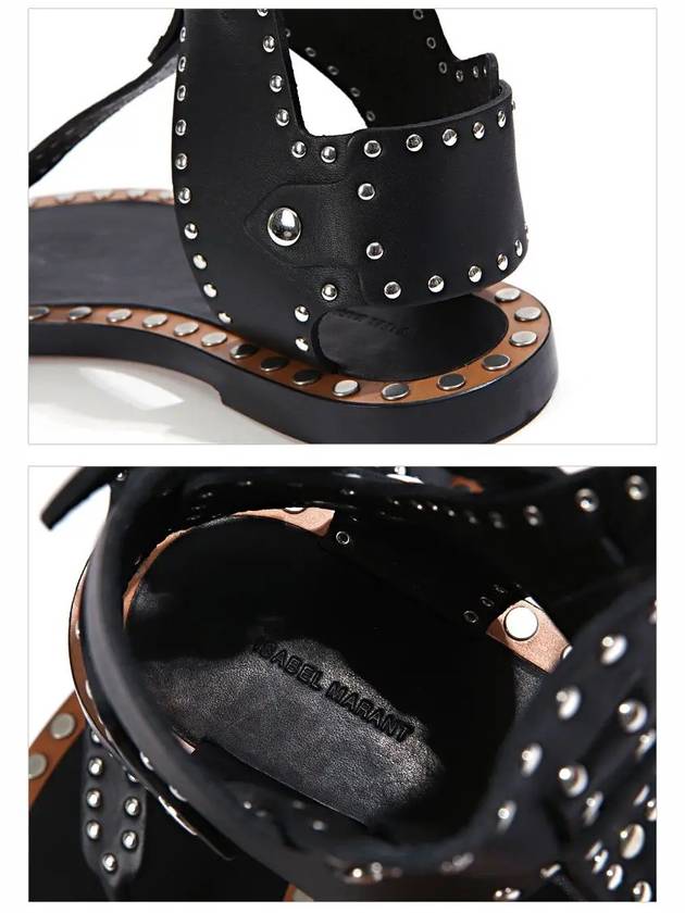 Johanna Studded Leather Sandals Black - ISABEL MARANT - BALAAN 6