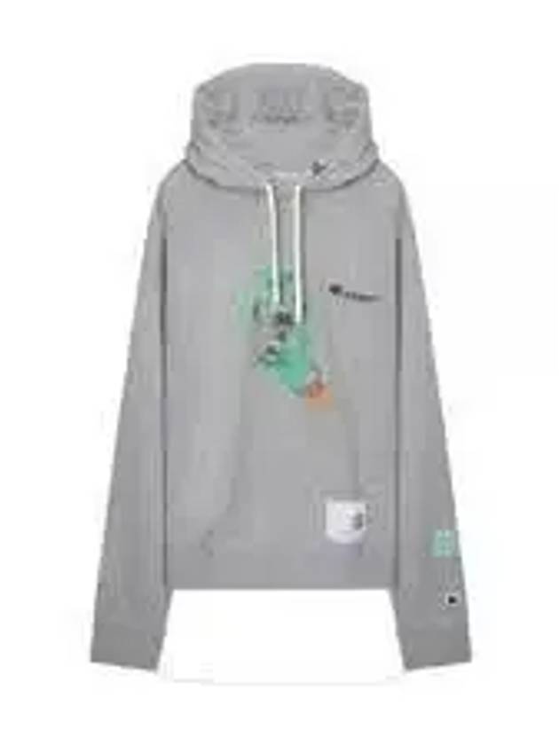 Graphic Print Cotton Hoodie Grey - MIHARA YASUHIRO - BALAAN 2