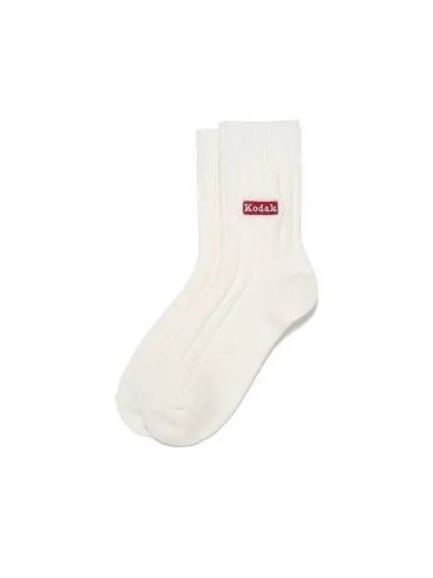 KODAK LOGO WOOL SOCKS IVORY - KODO - BALAAN 1