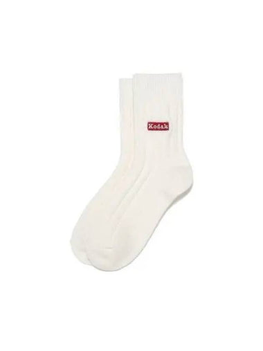 KODAK LOGO WOOL SOCKS IVORY - KODO - BALAAN 1