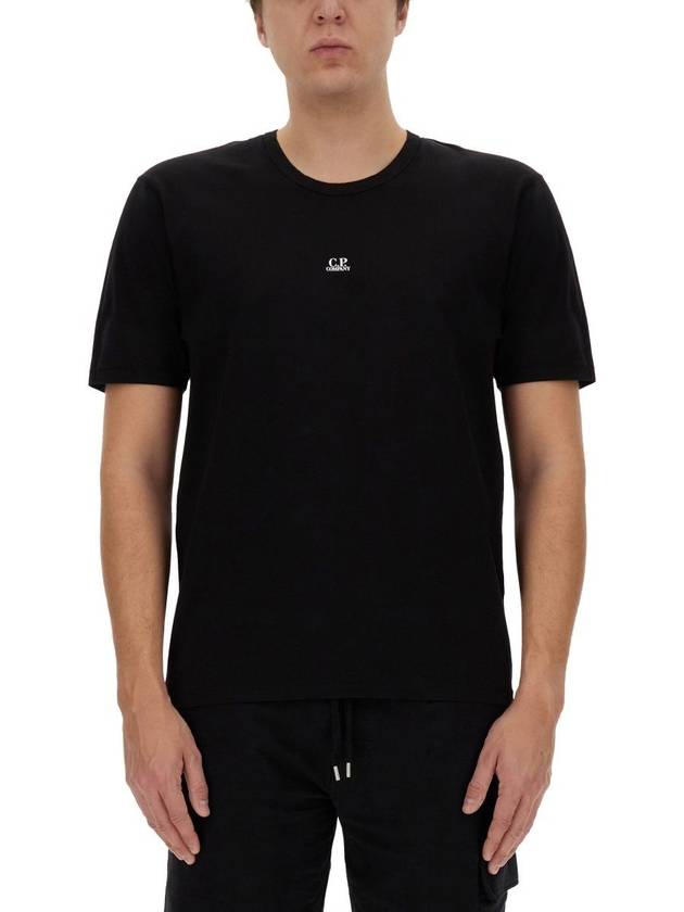 70/2 Mercerized Jersey Logo Short Sleeve T-Shirt Black - CP COMPANY - BALAAN 6